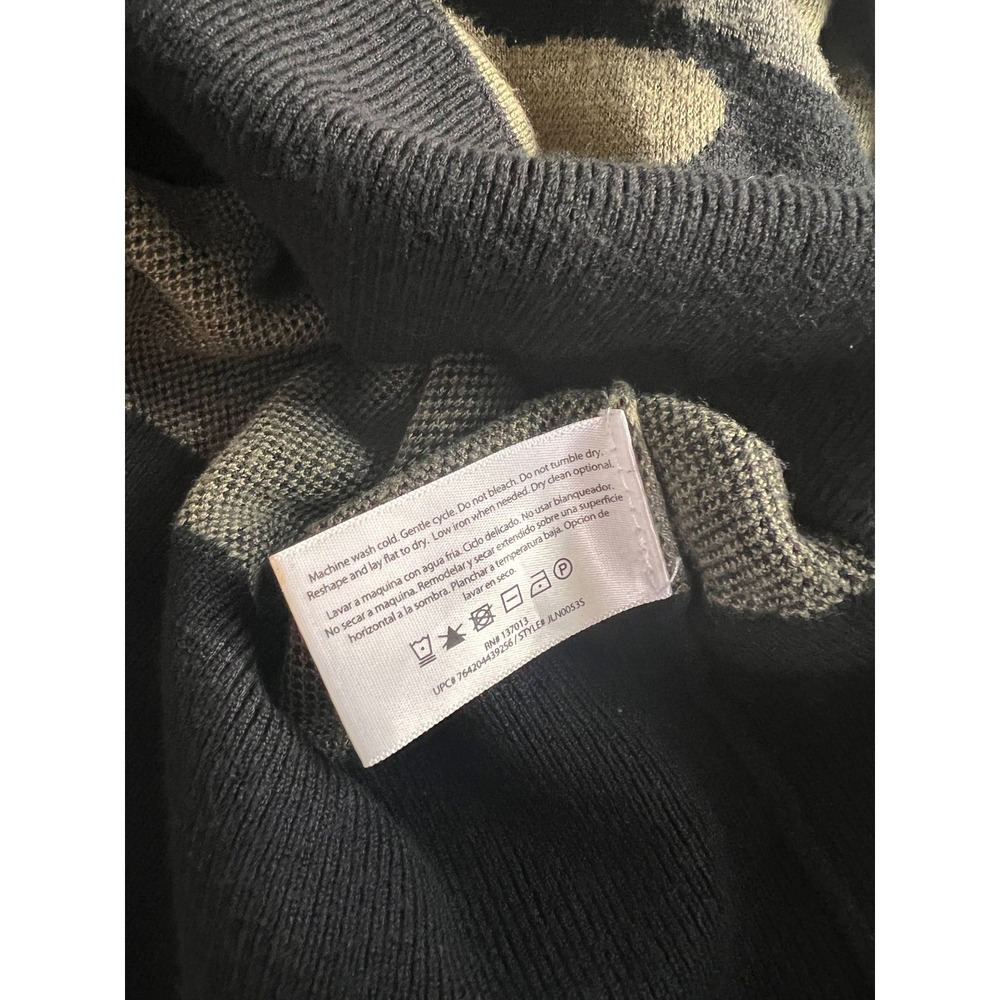 Isaac Mizrahi New York Camo Crewneck Sweater Green Grey Black Womens Large - Picture 6 of 8